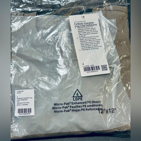 *NWT* Lululemon Softstreme Perfectly Oversized Cropped Crew Riverstone Size 4 - Picture 4 of 6